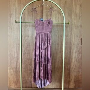 Ulla Johnson dusky rose pink/mauve pleated bustier dress